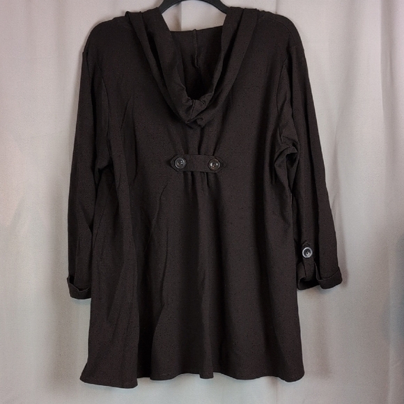 Christian Siriano Dark Brown Utility Jacket with Hood - Picture 2 of 5